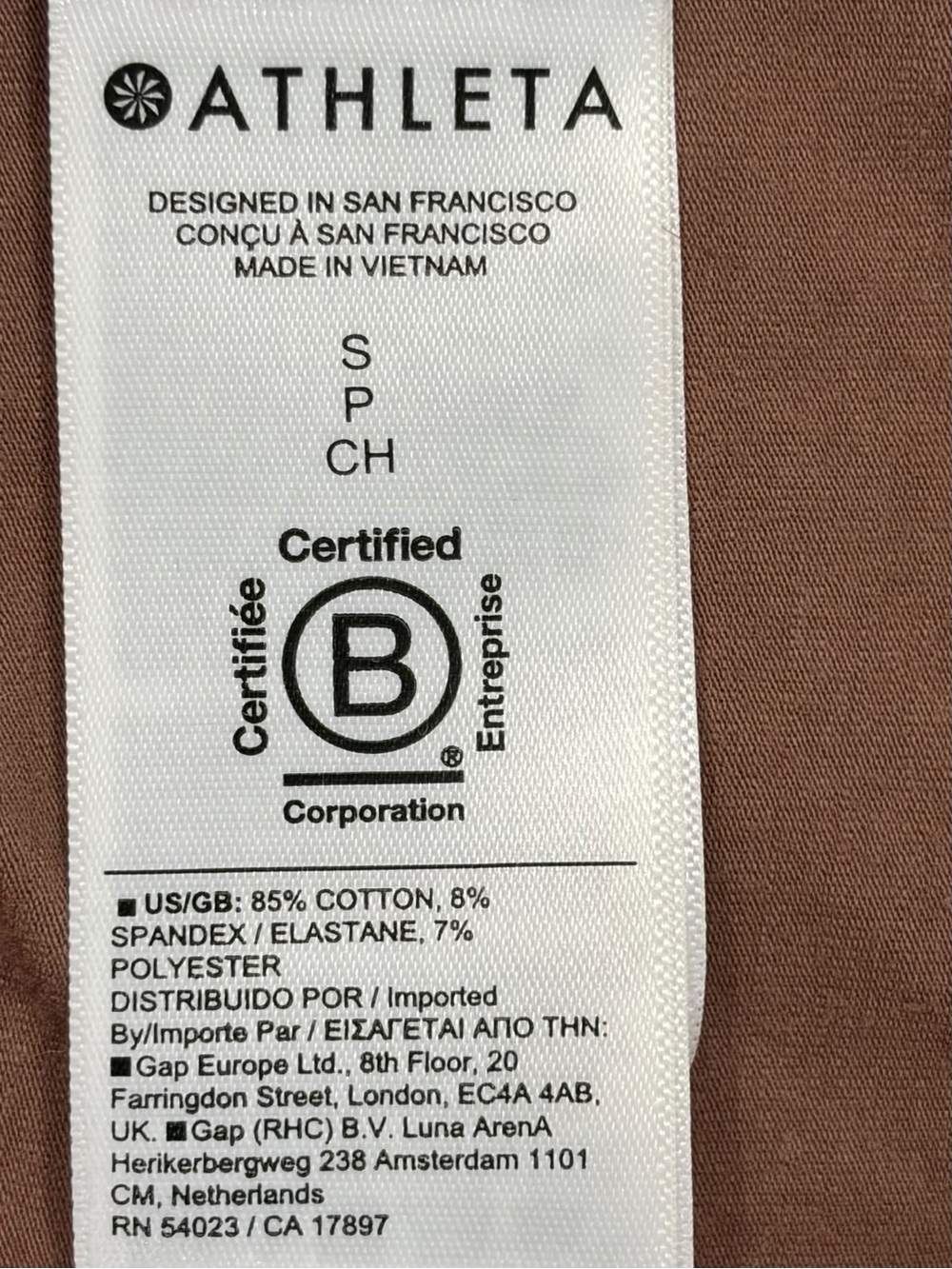 NWT Athleta Outbound V-neck Ruched T-shirt "Power of She" Rustic Beige (S) - Picture 4 of 9